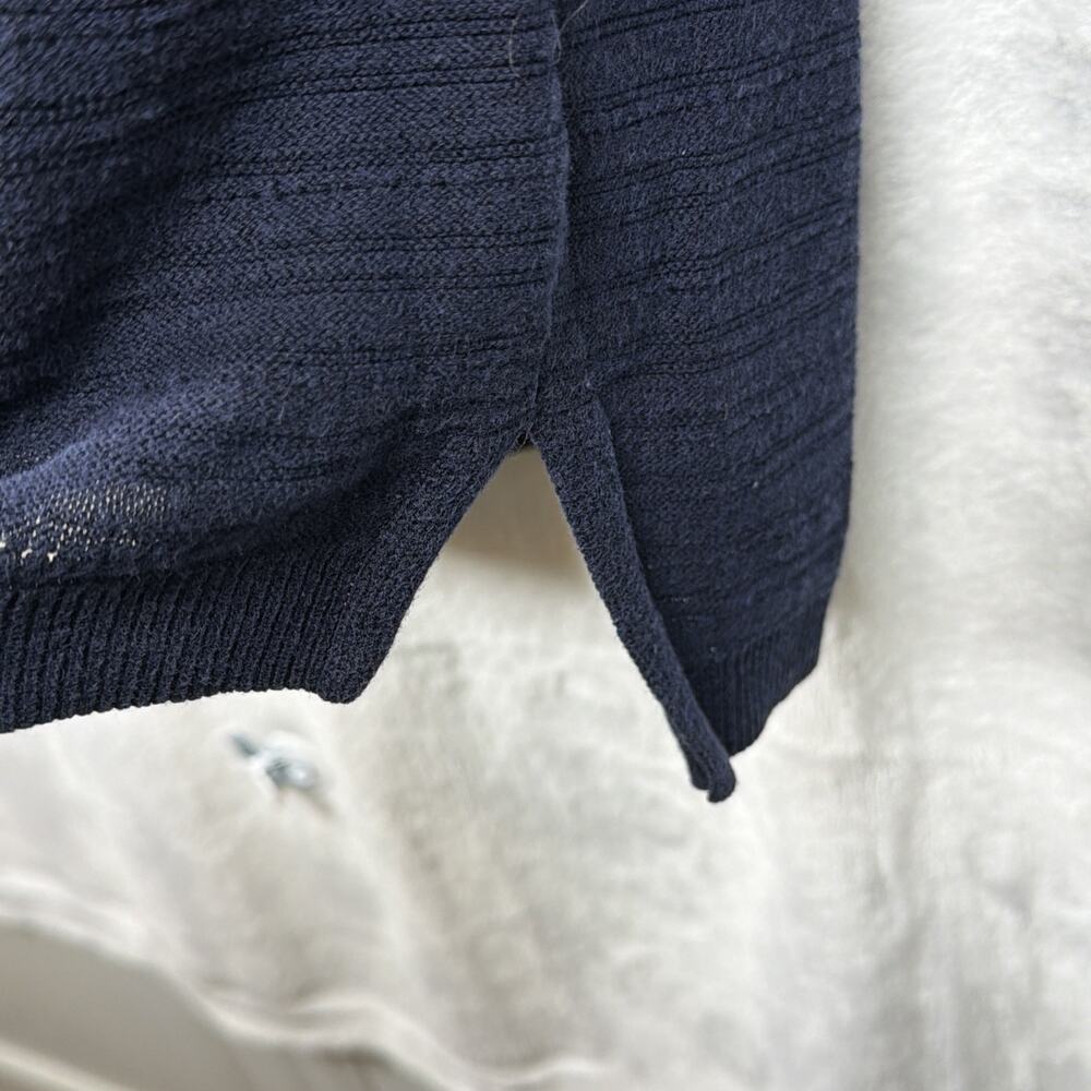 Talbots- Blue GAUZY BLOUSE SHIRT TUNIC TOP Lightweight Sweater Size Large EUC - Picture 3 of 9